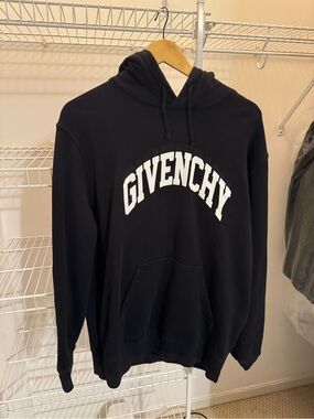 Givenchy Black Hoodie with White Arch Logo